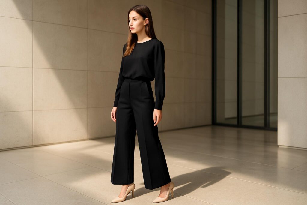 Jakie szpilki do spodni wide leg?