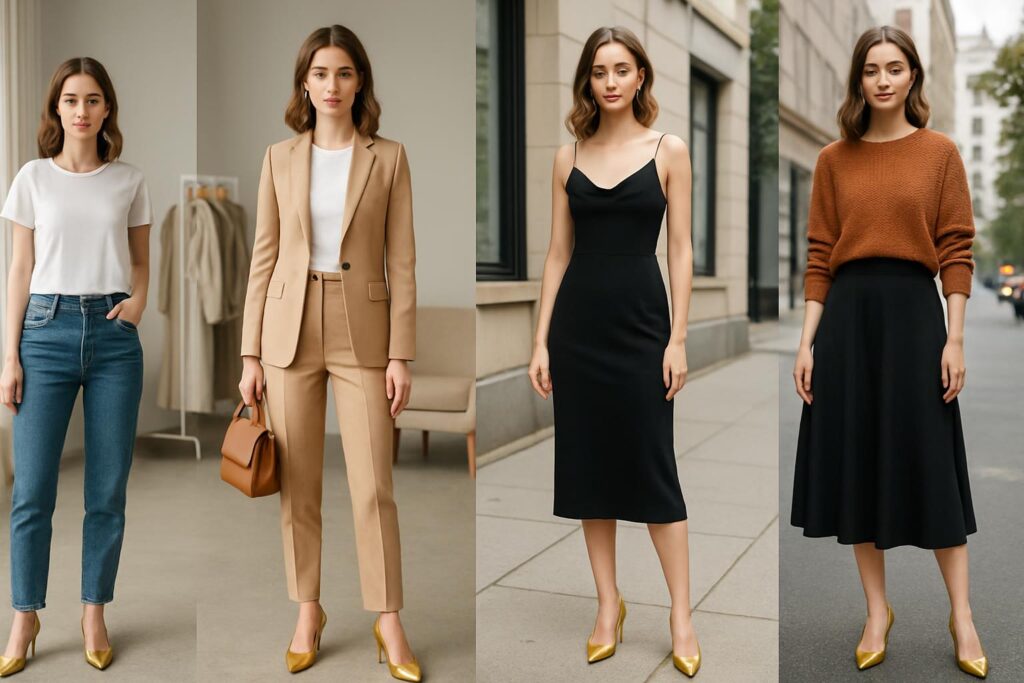 Z czym nosić złote buty?