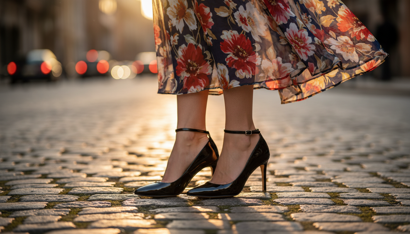 W jaki sposób nosić czarne szpilki na romantyczną randkę